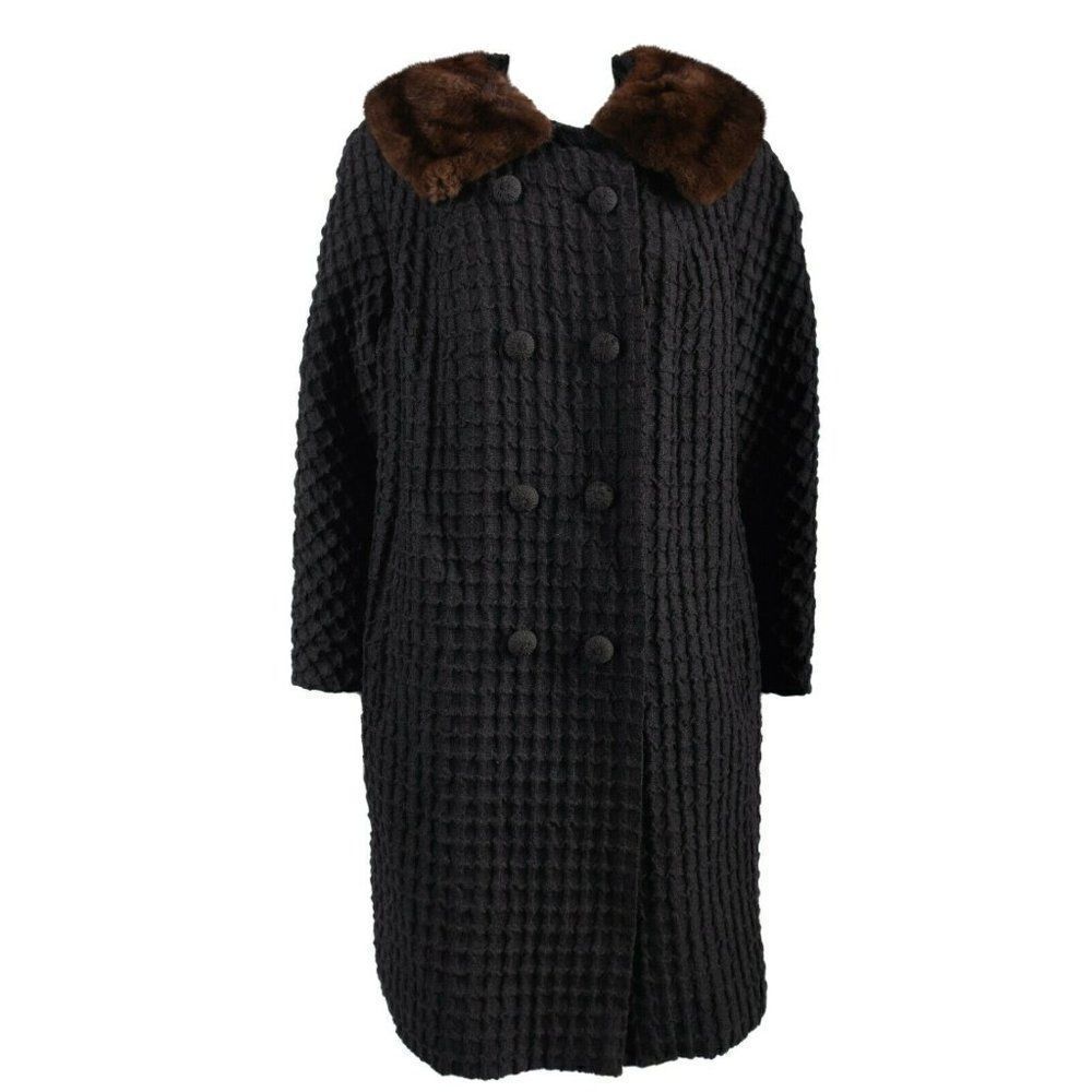 Vintage 40s 50 Tissus Hurel Paris French Coat Gray